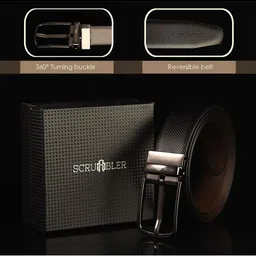 JND Men Leather Reversible Formal Belt image 5