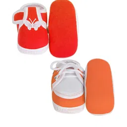 NESKA MODA Kids-Unisex Red Cotton Booties image 2