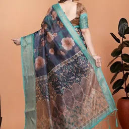 Aaishvyapparels Floral Silk Blend Handloom Mysore Silk Saree image 4