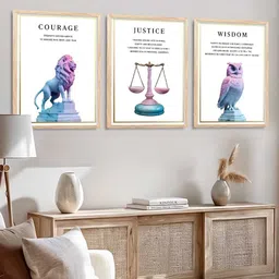 Kotart White And Black Wooden 3 Pieces Portrait Painting Wall Art 10 Inch x 13 Inch-image-75