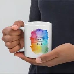 Mr UVD Multi-Coloured White & Black Typography Printed Ceramic Matte Mug 350 ml image 3