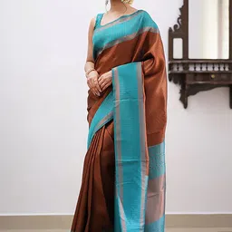Moda Rapido Woven Design Zari Silk Blend Handloom Banarasi Saree image 3