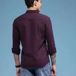 HERE&NOW Slim Fit Seersucker Pure Cotton Casual Shirt image 5