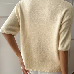 Outzidr Women Round Neck Short Sleeves Pullover Sweaters image 2