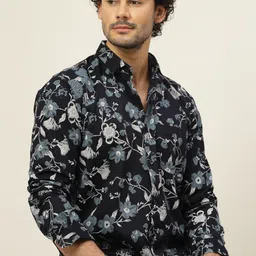 JADEBERRY Men Classic Slim Fit Floral Opaque Printed Casual Shirt-image-31