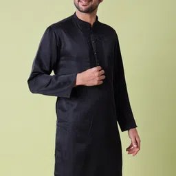 MAAHI FABS Mandarin Collar Thread Work Cotton Silk Kurta With Pyjamas image 5
