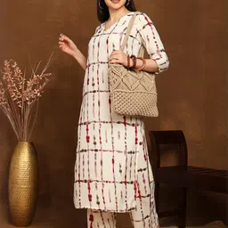 Moda Rapido Women Purple Viscose Rayon Kurta Sets-picture-38