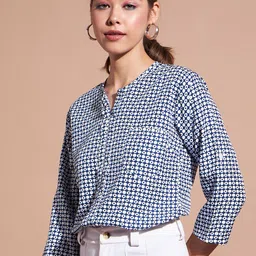 DressBerry Checked Crepe Blouson Top image 4