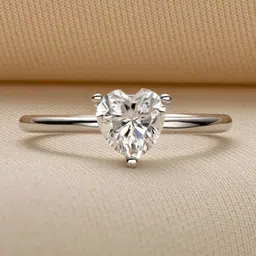zarkan Diamond Cut Heart 925 Sterling Silver RIng For Girls & Women Silver Zircon Rhodium Plated Ring-picture-17