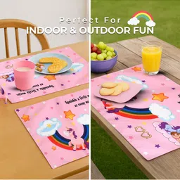 PRAKARTIK 2Pcs Pink & Blue Digital Printed Table Placemats image 5