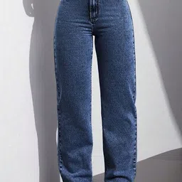 HERE&NOW Women Jean Boyfriend Fit High-Rise Light Fade Acid Wash Stretchable Jeans-picture-27