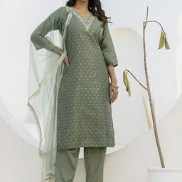 VredeVogel Women VredeVogel Women's Ethnic Kurta Pant Set with Dupattaa-picture-37