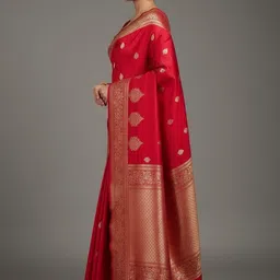 Aamish fashion Woven Design Zari Art Silk Handloom Banarasi Saree image 3