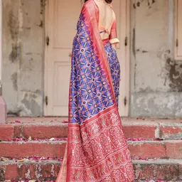 ALMAARI FASHION Ethnic Motifs Printed Zari Pure Silk Banarasi Saree image 2