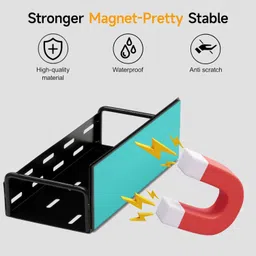 livzing Containers Kitchen Rack 2Pc Magnetic Spice Rack for Fridge (26 x 11 cm) - Self Adhesive Magnetic Metal Cast Iron image 3