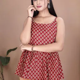 Memimi Women Ethnic Motifs Printed Peplum Top-picture-40
