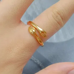 TheVineGirl Golden Adjustable Cuddle Hug Ring For Women And Girls image 5