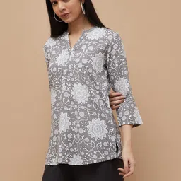 Melange by Lifestyle Botanical Printed Pure Cotton Kurti-picture-28