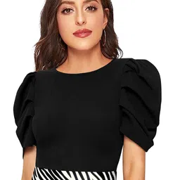 ILLI LONDON Print Puff Sleeve A-Line Dress image 2