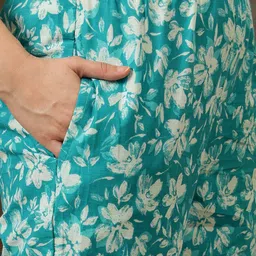 Sangria Printed Pure Cotton Three Quarter Sleeve Tunic & Trouser Co-Ords image 3