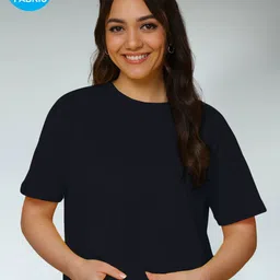 FBAR Women Solid Round Neck Cotton T-shirt-picture-0