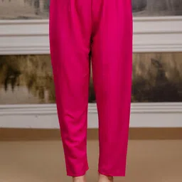 KALINI Women Ethnic Motifs Embroidered Panelled Thread Work Kurta with Trousers image 5