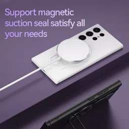 Luxury Kase Solid Samsung Galaxy S24 Ultra 5G Premium Magnetic Support Shell Back Case image 2