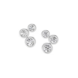 Sparkles 14K White Gold Bezel 3 Stone Lab Grown Diamonds Earrings - 0.67 Ct-picture-13