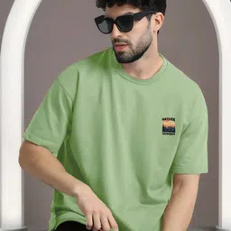 r.code by the roadster life co. R.Code by The Roadster Lifestyle Co. Men Graphic Printed Round Neck Oversized T-shirt-picture-29