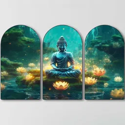 Livin'luxe Green MDF Religious Wall Paintings-picture-11