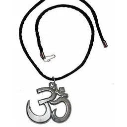 RAVIOUR LIFESTYLE OM Shaped Silver Plated Pendant-picture-17