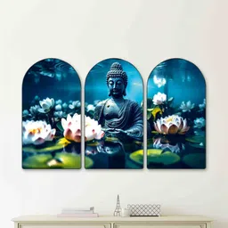 Myntra Elegant Homes Blue Set of 3 Piece MDF Religious Wall Paintings-picture-40