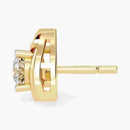 VALANOVA 14Kt Gold BIS Hallmarked Diamond Studded Studs - 2.18 g image 3