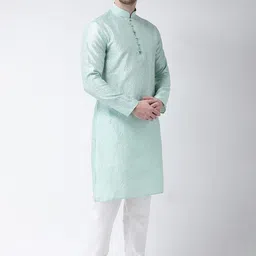 SG LEMAN Men Regular Raw Silk Kurta with Pyjamas image 5