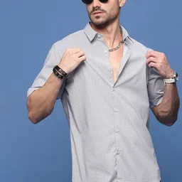 SHOWOFF Men Smart Slim Fit Opaque Printed Casual Shirt-picture-30