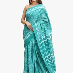 JALTHER Ethnic Motifs Pure Cotton Block Print Saree-picture-29