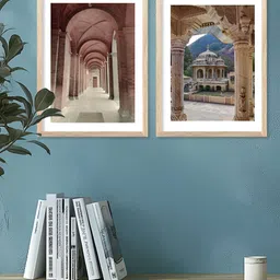 Kotart Brown & Blue 2 Pieces Abstract Printed Portrait Wooden Wall Arts image 4