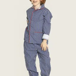 Cherry Crumble Unisex Kids Striped Night suit-image-85