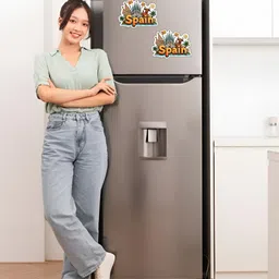 GIFTODAY Set Of 2 White & Yellow Spain Printed Decorative Magnets image 5