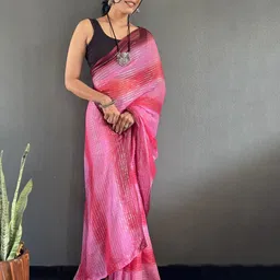 Panzora Leheriya Poly Georgette Ready to Wear Leheriya Saree image 4