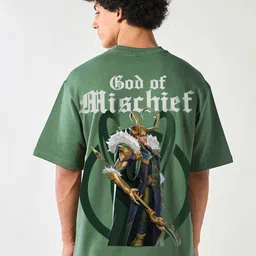 Bewakoof Heavy Duty Men Loki Graphic Printed Oversized Pure Cotton T-shirt-picture-16