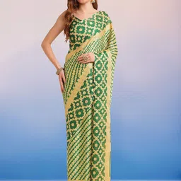Mitera Woven Design Poly Chiffon Leheriya Saree-picture-35