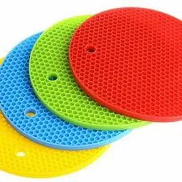 kubava Heat Resistant Silicone Mats for Kitchen Trivets, Round, Multi Color Mat Trivet-picture-36