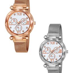 Miss Perfect Women Set of 2 Embellished Dial & Bracelet Style Straps Analogue Watch JK1480-picture-47