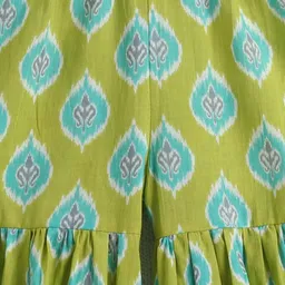 The Magic Wand Girls Printed Empire Pure Cotton Kurta With Sharara & Dupatta Kurta Sets image 4