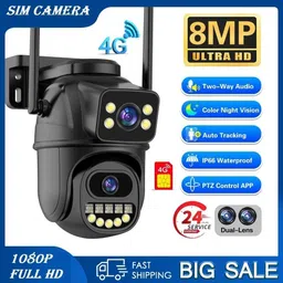 AVOIHS 4G SIM Smart Camera Dual Lens DualScreen 1080P HD 360° TwoWay Audio Night Vision Security Camera-picture-25
