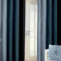 BELLA TRUE Black & Grey 2 Pieces Ripple Fold Door Curtains-picture-10