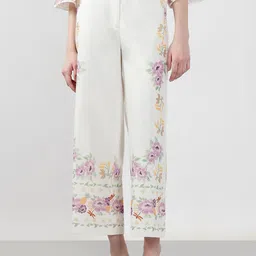 Vero Moda Women Floral Embroidered Straight Fit High-Rise Trousers-picture-21