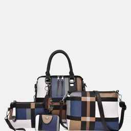 StyleCast Women Checked Structured Handheld Bag with Pouch-picture-18