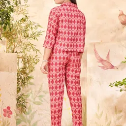 BAESD Girls Printed Pure Cotton Top With Trouser image 5